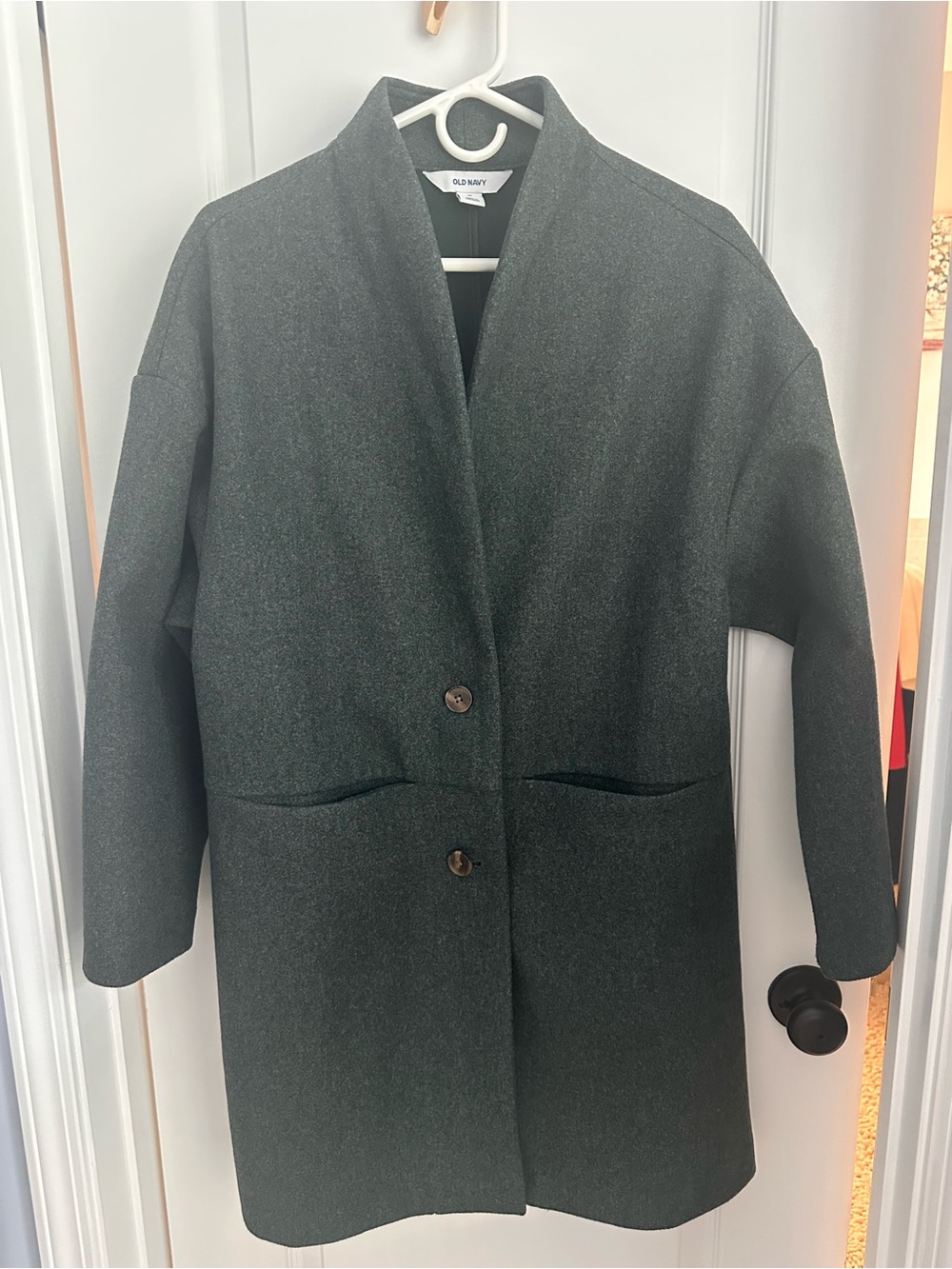 Old Navy Women's Dark Gray Single-Breasted Pea Coat